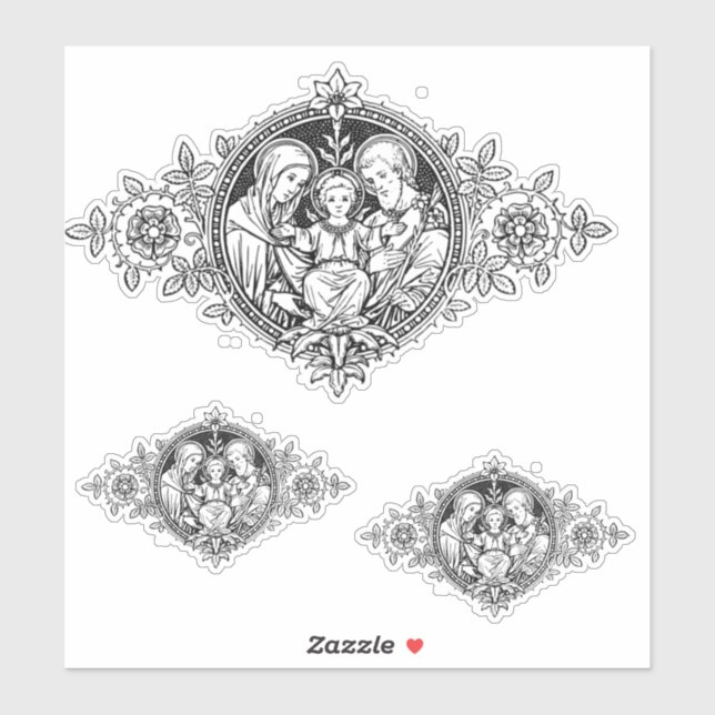 Katholische Heilige Familie Jesus Mary Joseph Reli Aufkleber (Blatt)