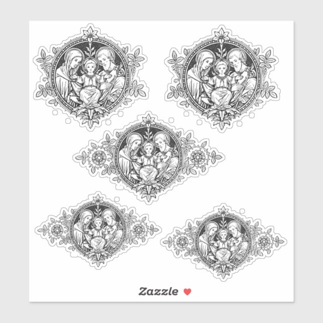 Katholische Heilige Familie Jesus Mary Joseph Reli Aufkleber (Blatt)