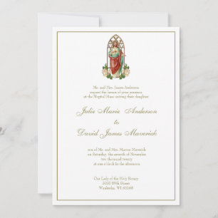Katholische Heilige Herz Jesu Rosen Hochzeit Einladung