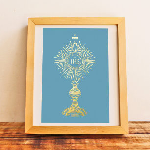 katholische Heimdekoration kleine 5" x 7" Eucharis Folieneinladung