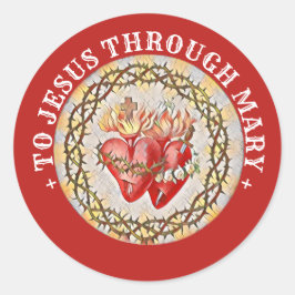 Katholische Herzen Jesu Jungfrau Maria Religiöse Runder Aufkleber