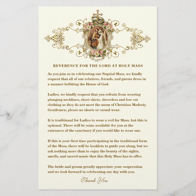 Katholische Hochzeit bescheidene Kirche Kleidung E (Vorderseite)