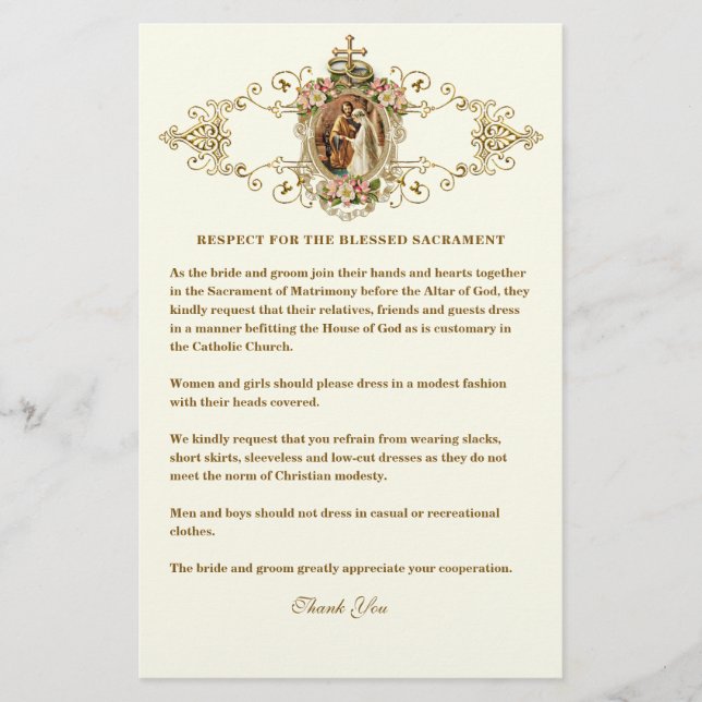 Katholische Hochzeit bescheidene Kirche Kleidung E (Vorderseite)