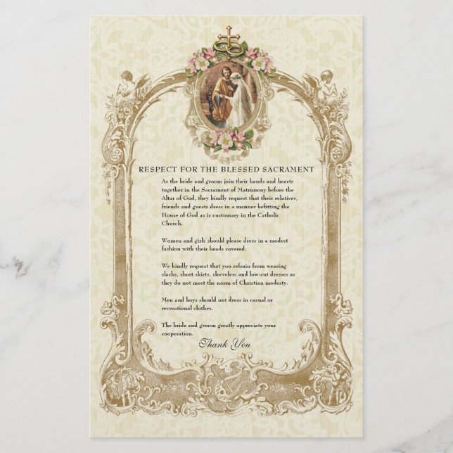 Katholische Hochzeit bescheidene Kirchenbekleidung (Vorderseite)