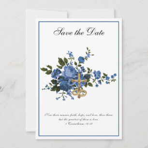 Katholische Hochzeit Blaue Rosen Religiös Save The Date