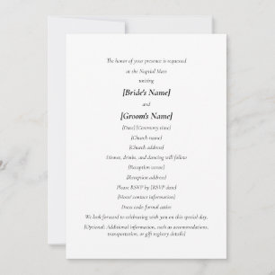 Katholische Hochzeit   Braut & Bräutigam richten e Einladung