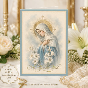 Katholische Hochzeit Gesegnete Mutter Maria Lilien Karte
