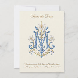 Katholische Hochzeit Marianisches Monogramm Save The Date