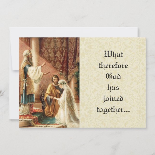 Katholische Hochzeit Mary Joseph Lace Einladung (Vorderseite)