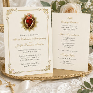 Katholische Hochzeit zum Heiligen Herzen Einladung
