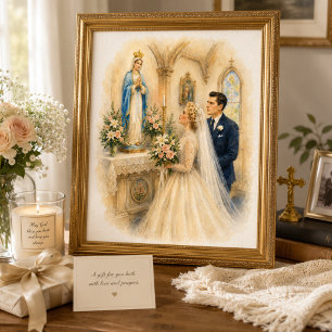 Katholische Hochzeitsbesuch des Marienaltars Poster