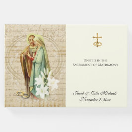 Katholische Hochzeitsbrille & Groom Rings Gästebuch