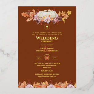 Katholische Hochzeitseinladungen Herbst Kürnkins Folieneinladung