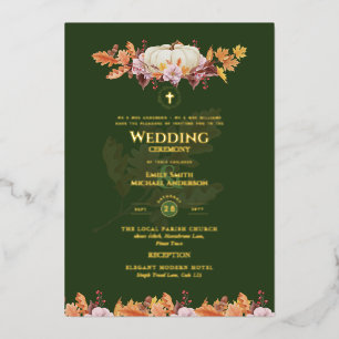 Katholische Hochzeitseinladungen Herbst Kürnkins Folieneinladung