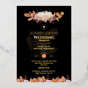 Katholische Hochzeitseinladungen Herbst Kürnkins Folieneinladung