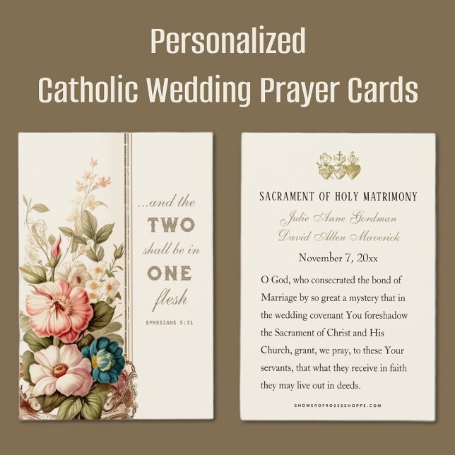 Katholische Hochzeitskarte (Easy to Personalize Catholic Wedding Prayer Cards)