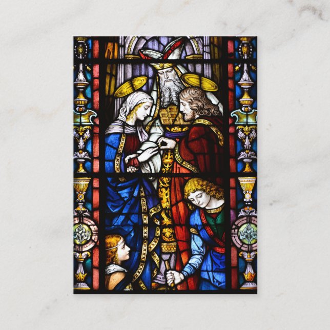 Katholische Hochzeitskarte aus festem Glas Visitenkarte (Vorderseite)