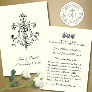 Katholische Hochzeitsmarine Cross Prayer Card Visitenkarte