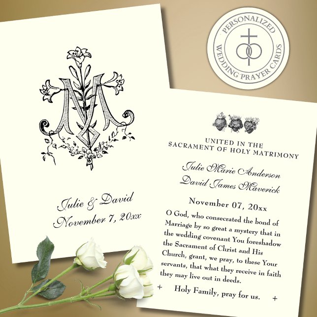 Katholische Hochzeitsmarine Cross Prayer Card Visitenkarte (Von Creator hochgeladen)