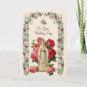 Katholische Hochzeitsschule Jungfrau Mary Rosary V Karte