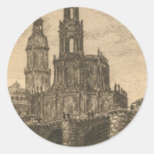 Katholische Hofkirche, Dresden Runder Aufkleber