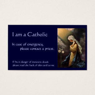 Katholische Identifikations-Karte "im Notfall "