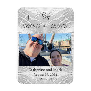 Katholische Imitate - Satin Save the Date Mit Mono Magnet