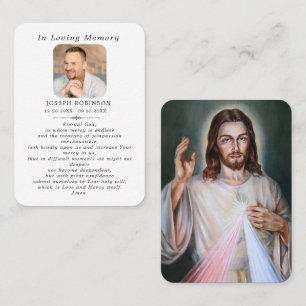 Katholische Jesus Göttliche Gnade Beerdigung Gebet Visitenkarte