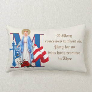 Katholische Jungfrau Mary Baby Jesus Religiöse kat Lendenkissen