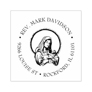 Katholische Jungfrau Mary BabyJesus Religiöse Gummistempel