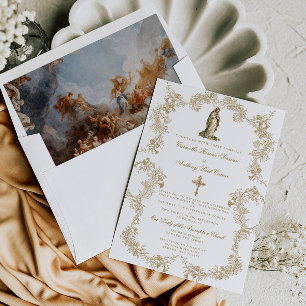 Katholische Jungfrau Mary Baroque Hochzeit Einladu Einladung