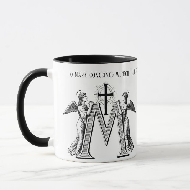 Katholische Jungfrau Mary Cross Angels Gebet Relig Tasse (Links)