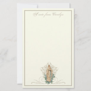 Katholische Jungfrau Mary Elegant Religious Floral Briefpapier
