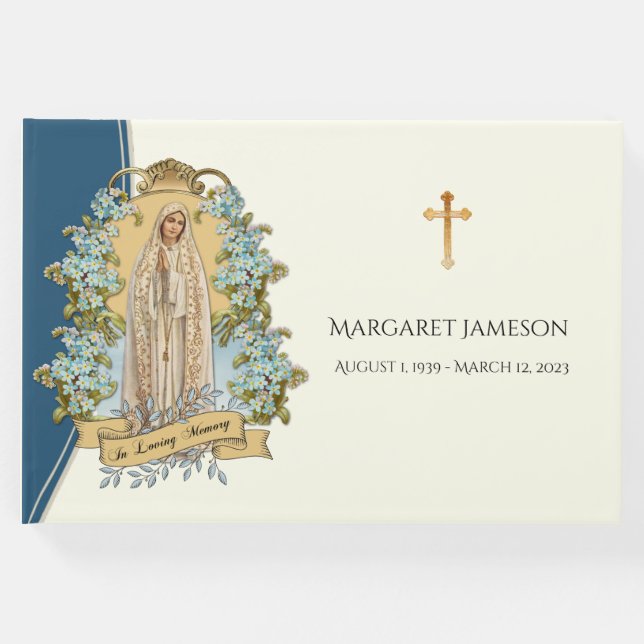 Katholische Jungfrau Mary Funerary Memorial Guest  Gästebuch (Vorderseite)