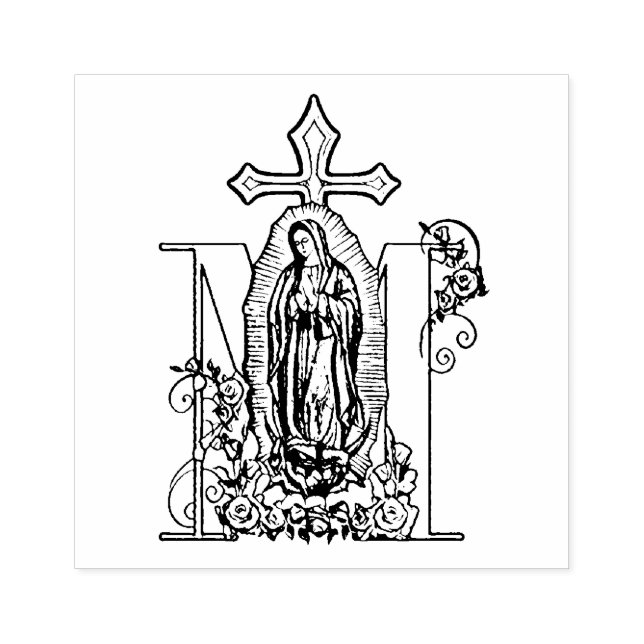 Katholische Jungfrau Mary Guadalupe Marian Symbol Gummistempel (Prägung)