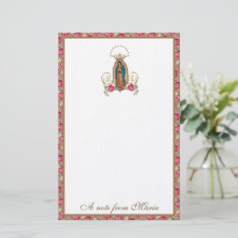 Katholische Jungfrau Mary Guadalupe Rose Schreibti Briefpapier