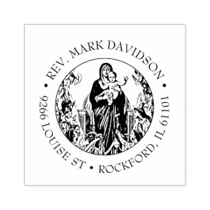 Katholische Jungfrau Mary Jesus Religiöse Rede Gummistempel