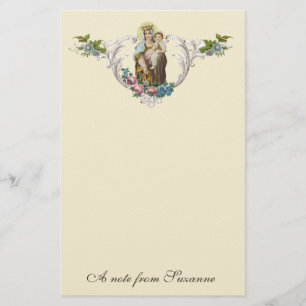 Katholische Jungfrau Mary Jesus Religiöser Monte Briefpapier
