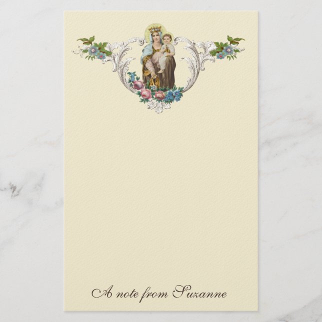 Katholische Jungfrau Mary Jesus Religiöser Monte C Briefpapier (Vorderseite)