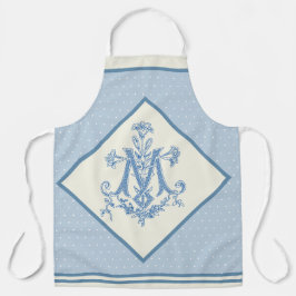 Katholische Jungfrau Mary Marian Cross Blue Lilies Schürze