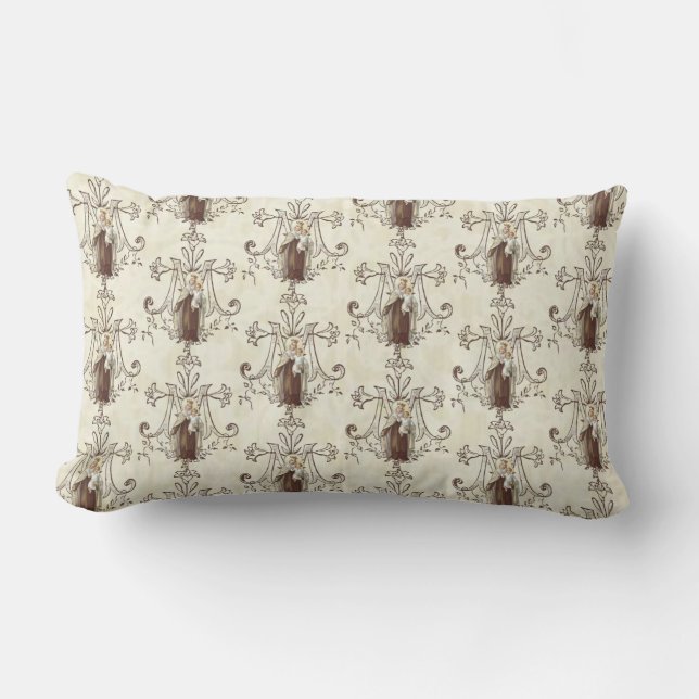 Katholische Jungfrau Mary Mount Carmel Jesus Scapu Lendenkissen (Vorderseite)