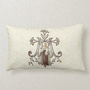 Katholische Jungfrau Mary Mount Carmel Jesus Scapu Lendenkissen