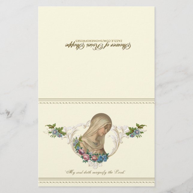 Katholische Jungfrau Mary Vintag Religious Floral (Vorderseite)