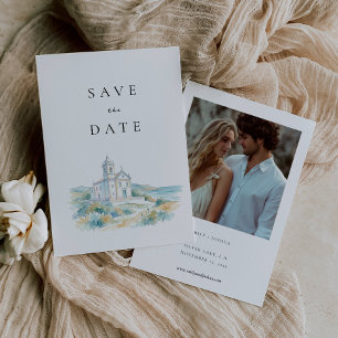 Katholische Kirche Aquarell Hochzeit Save The Date