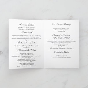 Katholische Kirchenhochzeitsprogramm Programm