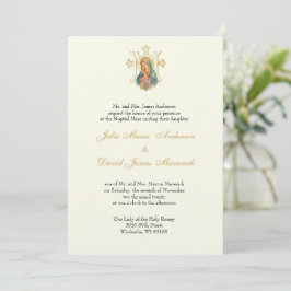 Katholische klassische Elegante Hochzeit Einladung