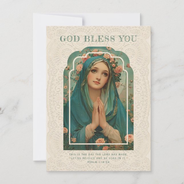 Katholische Maria Religiöse Vintage Blume (Vorderseite)