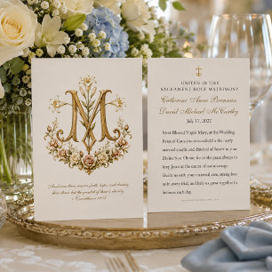 Katholische marianische Monogramm Weiße Lilien Hoc