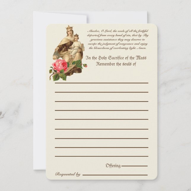 Katholische Masse Alle Soule Erinnerung an die Tot (Vorderseite)