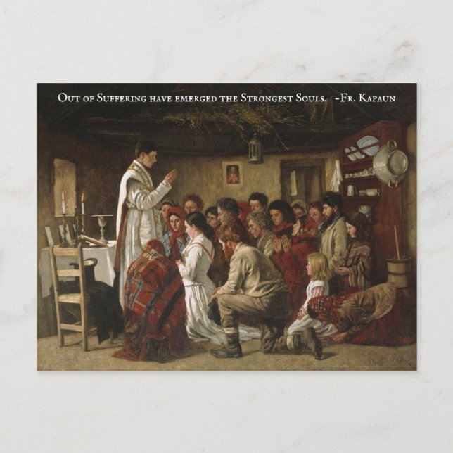 Katholische Masse in Zeiten der Verfolgung Postkarte (Vorderseite)